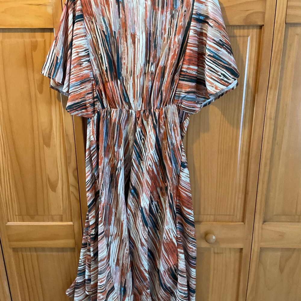 Soft Surroundings Multicolor Brushstroke Midi Dre… - image 4